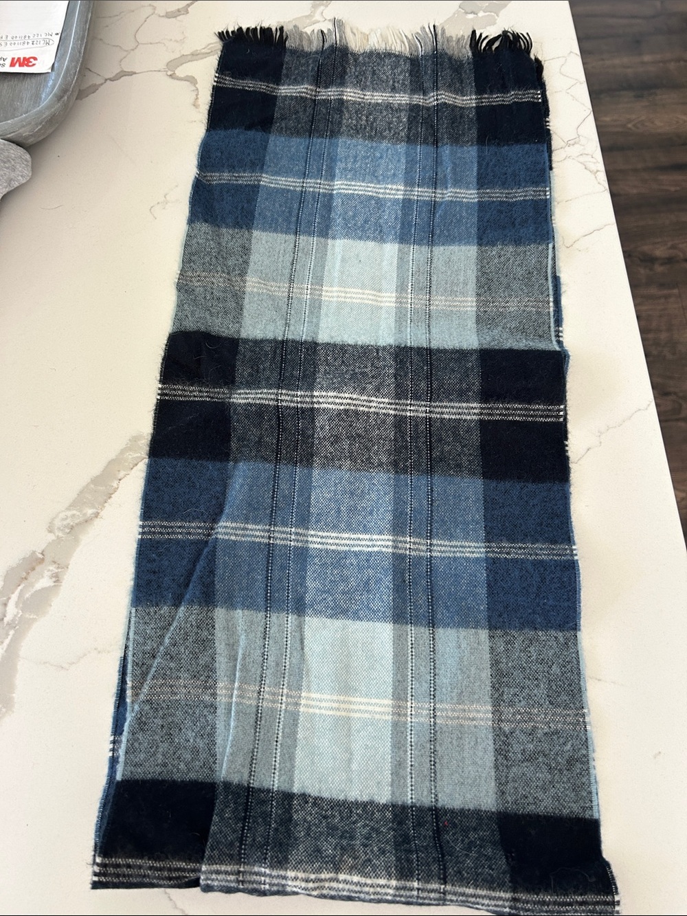 Blue Plaid Soft Scarf - Unbranded